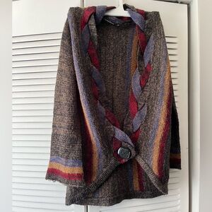 Christine Gerard Women’s Medium Knit Acrylic Multicolor Cardigan Sweater
